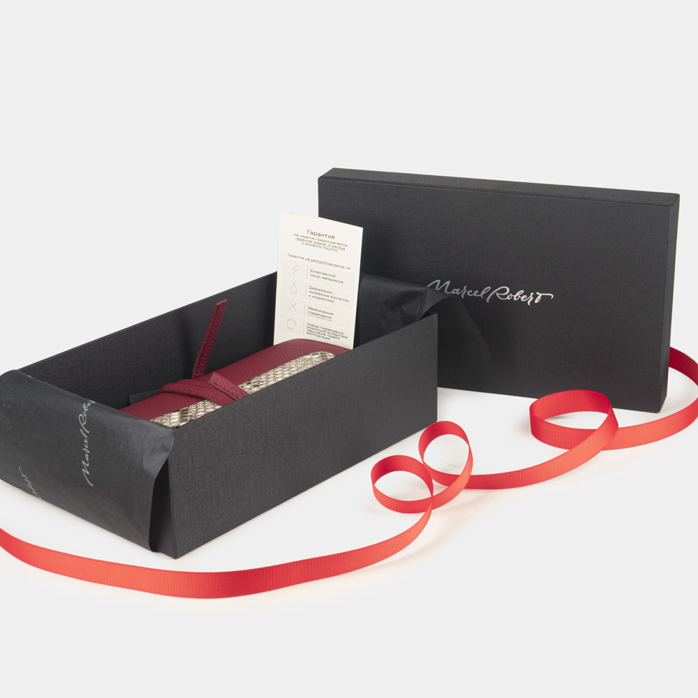 Чехол для ювелирных украшений Plier из кожи теленка, вишневого цвета