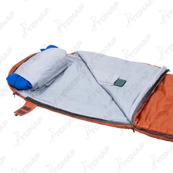 Спальный мешок TORO 200R (210х70, правый, стратекс, оранжевый) (T-HS-SB-T-200R) Helios