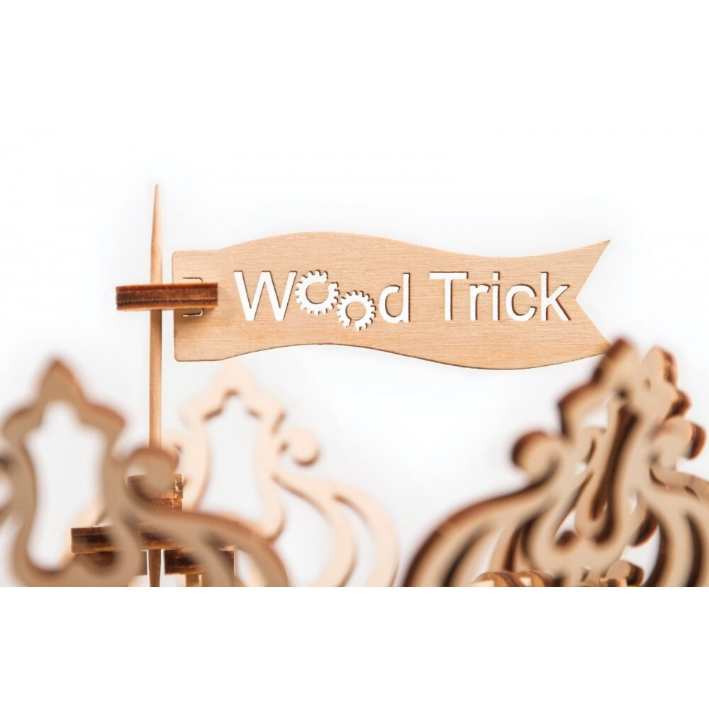 Карусель Wood Trick - Деревянный конструктор, сборная модель, 3D пазл, детский аттракцион