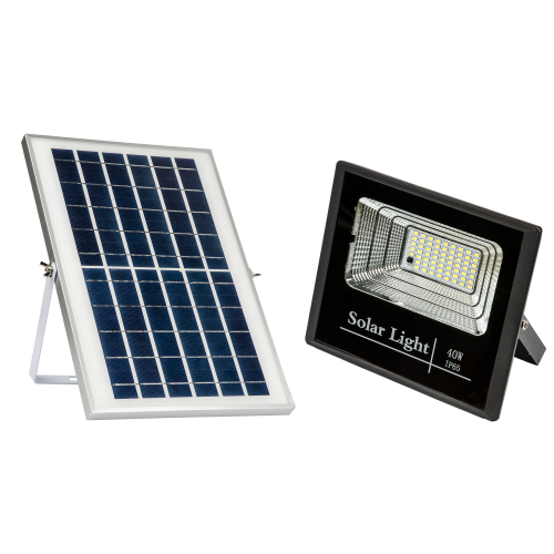 ULF-M52S-40W/4000К/SOL SENSOR IP65 BLACK Прожектор светодиодный на солнечной батарее с датчиком освещенности. Белый свет (4000K). Корпус черный. TM Un