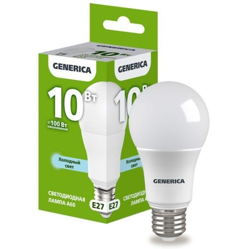 Лампа светодиодная А60 10Вт 6500К Е27 IEK GENERICA