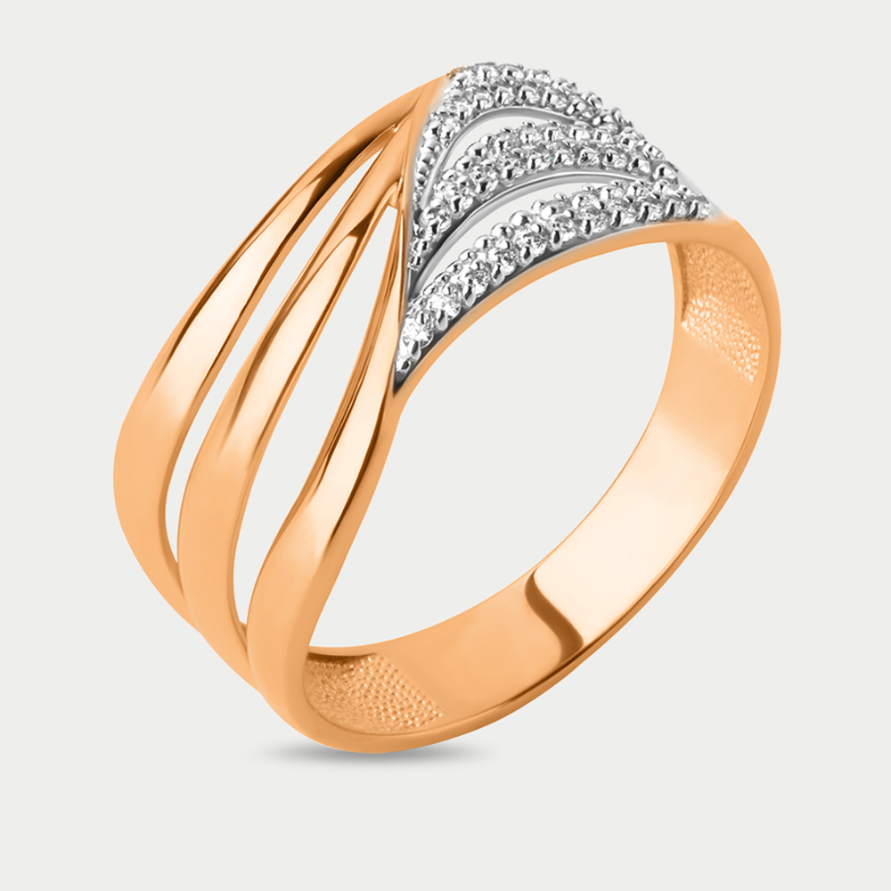 Кольцо для женщин из розового золота 585 пробы с фианитами (арт. 023791-1102)