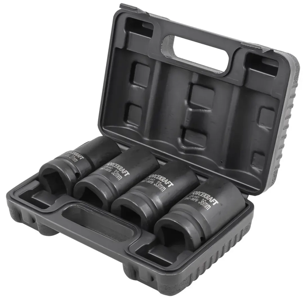 Головки ударные глубокие, набор 4пр., 1''(12гр.) FORCEKRAFT FK-8041-9MPB