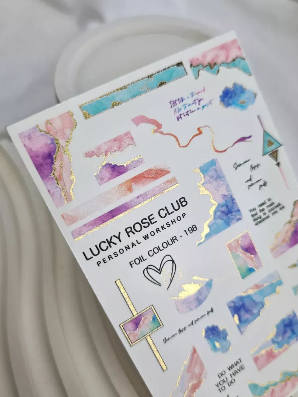 Lucky Rose Слайдеры наклейки для ногтей Foil 198