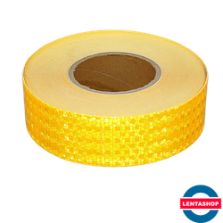 Жёлтая светоотражающая лента самоклеящаяся 50 мм х 45 м