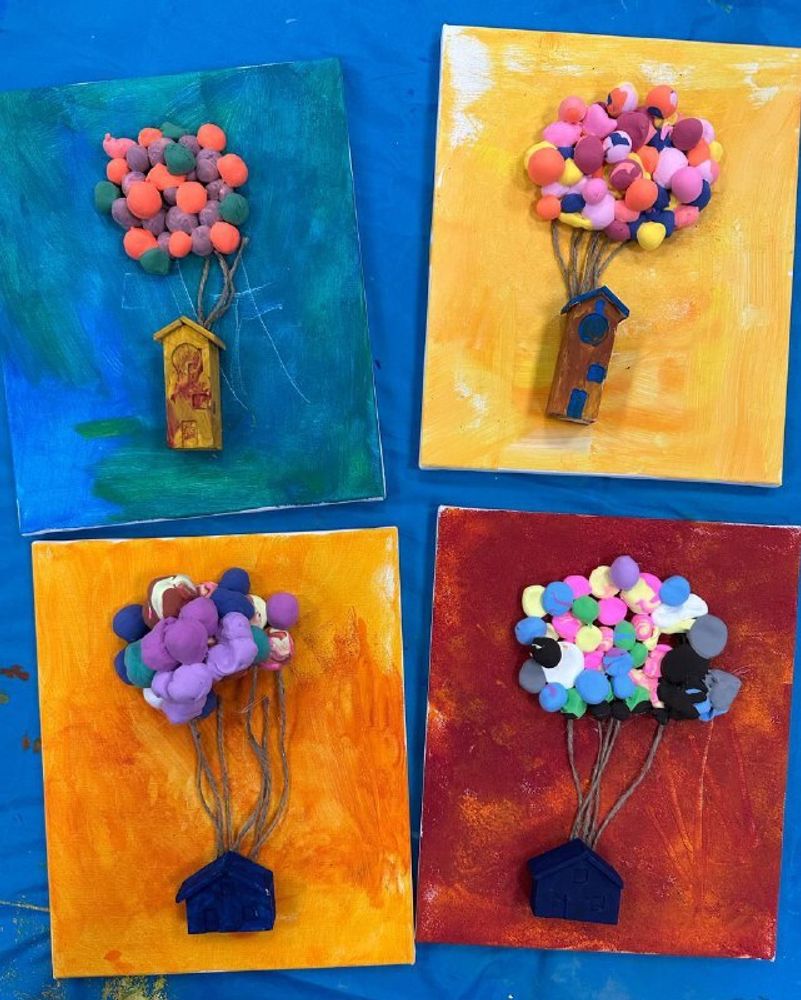 Летающий домик - объемная живопись Летающий домик - объемная живопись