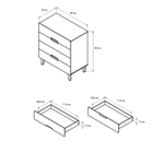 Комод, 80х45х90, Чек, с ящиками, для одежды и игрушек, в прихожую и детскую, белый, Dipriz