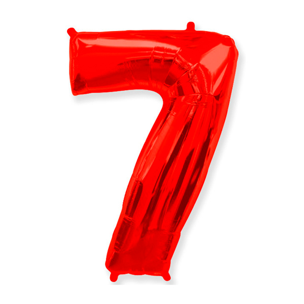 Фольгированная цифра 7, красный