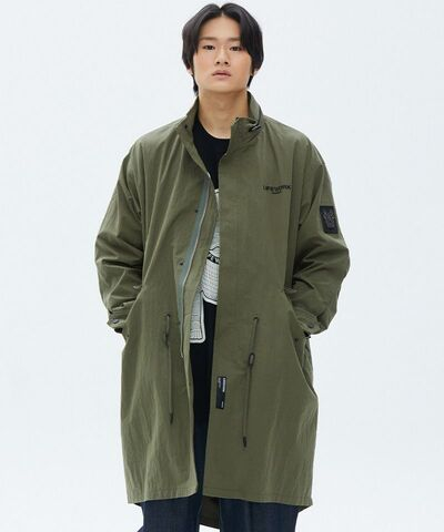 Удлиненная куртка с воротником-стойкой