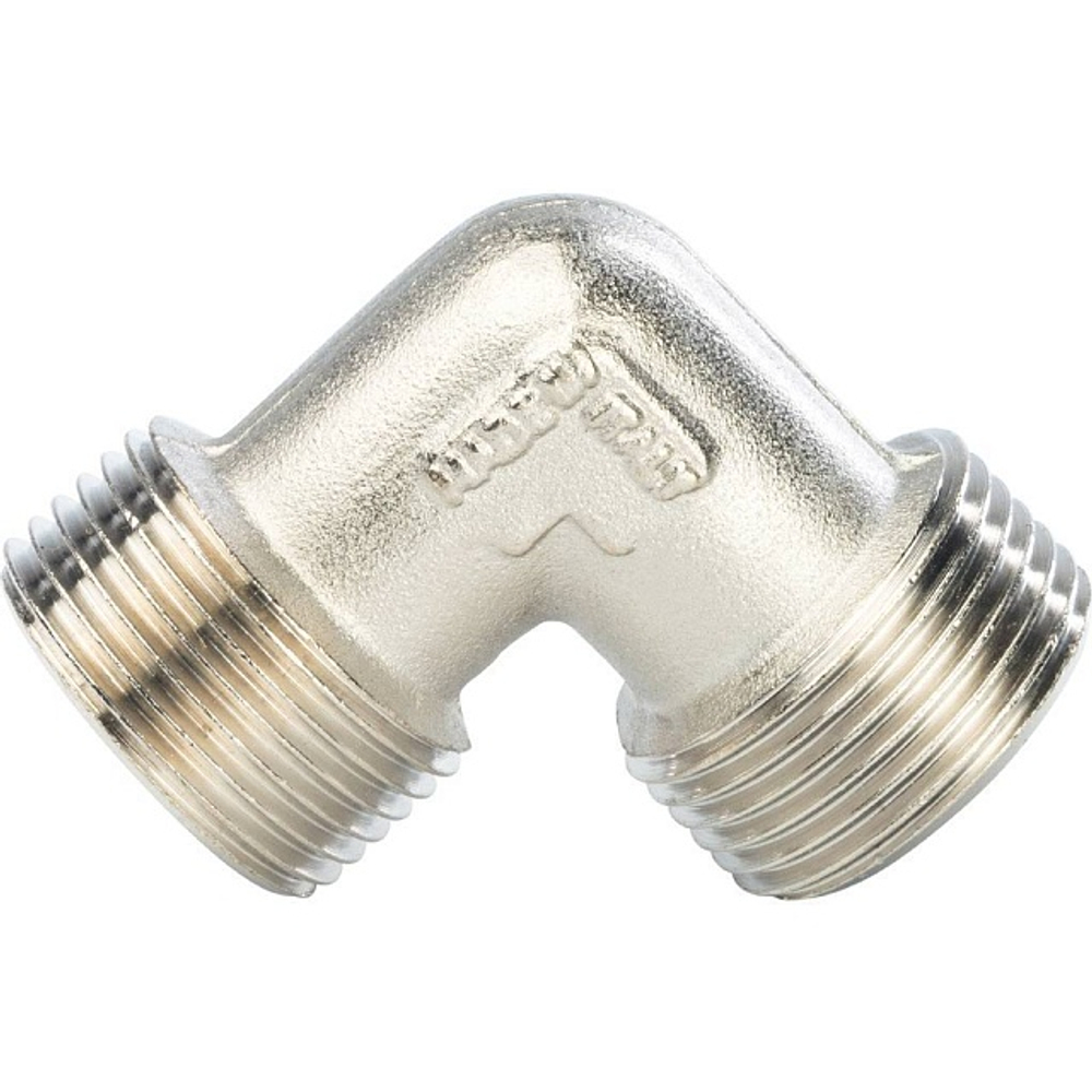 Отвод 90° с наружной резьбой STOUT SFT 0010 - 3/4" (для стальных труб, латунь никелированная)