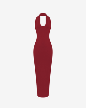 Платье миди с открытой спиной из вязаного трикотажа