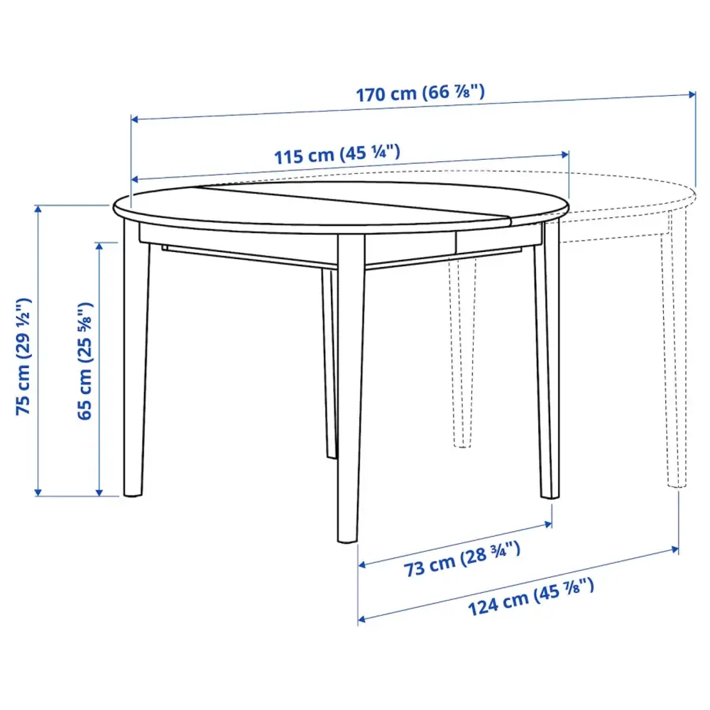 Стол и 4 стула - SKANSNÄS / LISABO/SKANSNАS IKEA/ СКАНСНАС/  ЛИСАБО ИКЕА, 170х75 см,  под беленый дуб