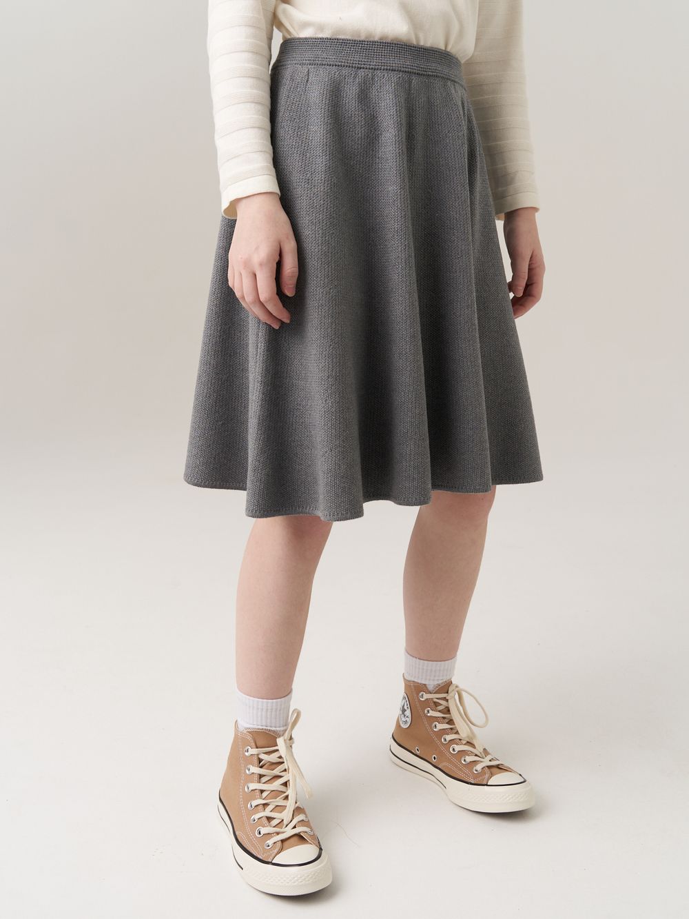Юбка для девочки в школу AT814 серый