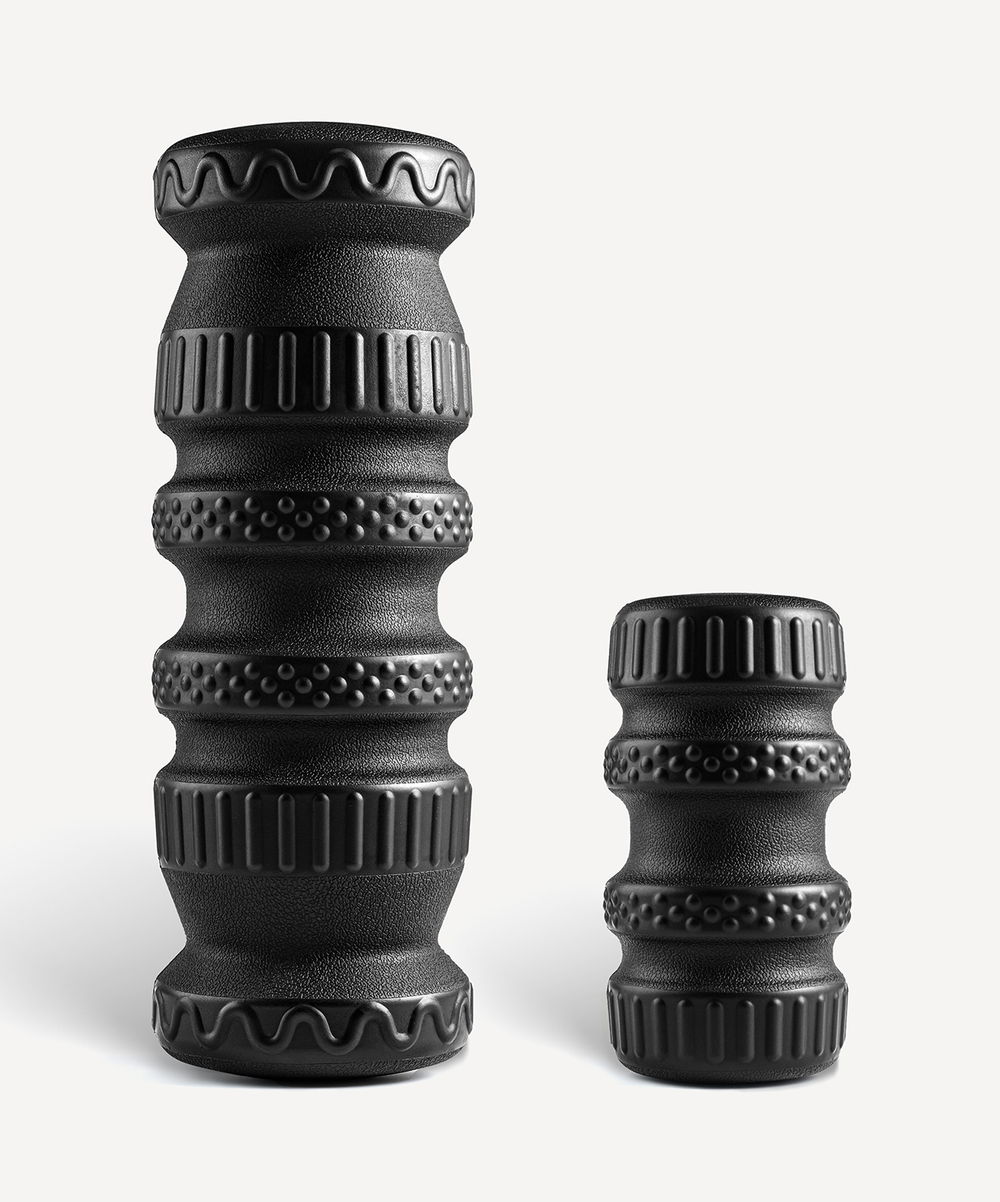 Ролик массажный FA-526, PU, средняя жесткость, 30x10 см, черный