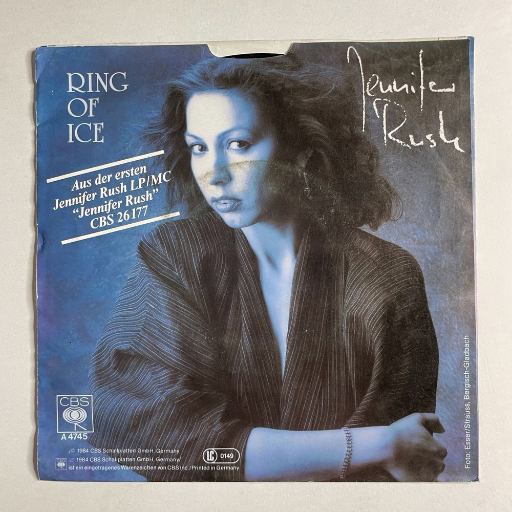 Винтажная виниловая пластинка LP Jennifer Rush Ring Of Ice (Germany 1984) 7 дюймов, 45 RPM, Single