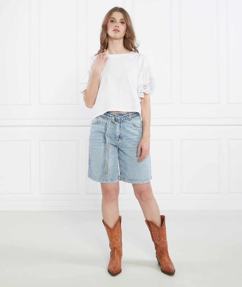 Шорты + пояс Liu Jo - голубой(UA3194 DS001)