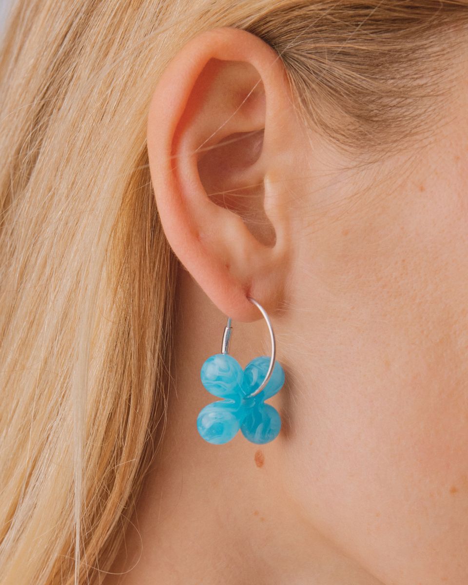 Моносерьга Стеклянный Цветок Воздух