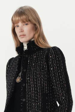 ZARA КОМБИНИРОВАННЫЙ ЖАКЕТ С ШЕРСТЬЮ — THE ITEM ZARA WOMAN, ЧЕРНЫЙ