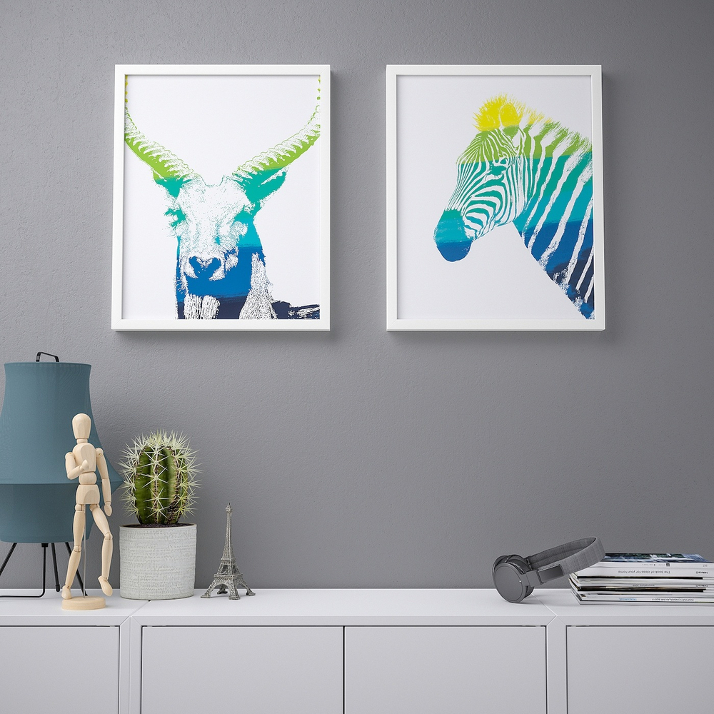 IKEA BILD  (ИКЕА БИЛД)  -  Плакат, Животные в спектре, 40x50 см