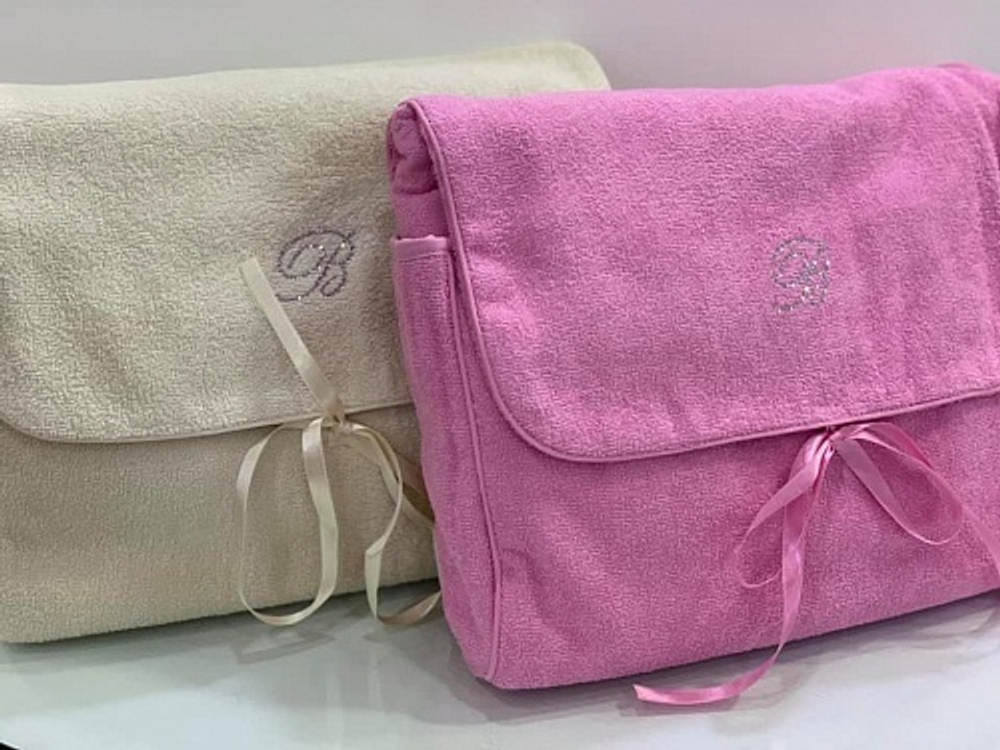 Халат махровый и косметичка Blumarine Porto Cervo azalea ярко-розовый