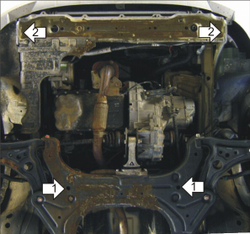 Защита картера Двигателя, КПП. 2 мм, Сталь. для Chevrolet Aveo 2003-2006, Chevrolet Aveo 2006-2008 MOTODOR.03007