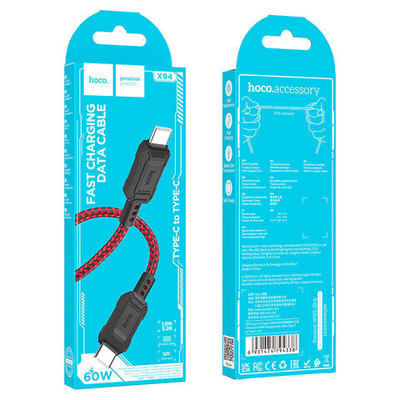 Кабель HOCO X94 USB-Type-C 3A 1м Nylon Red