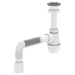 Сифон АНИ пласт д/умыв-ка/мойки бутылочный 1 1/2quot;x40 с гофрой 40х50 D-70мм C0110