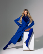 Женское шерстяное пальто с мехом бобра