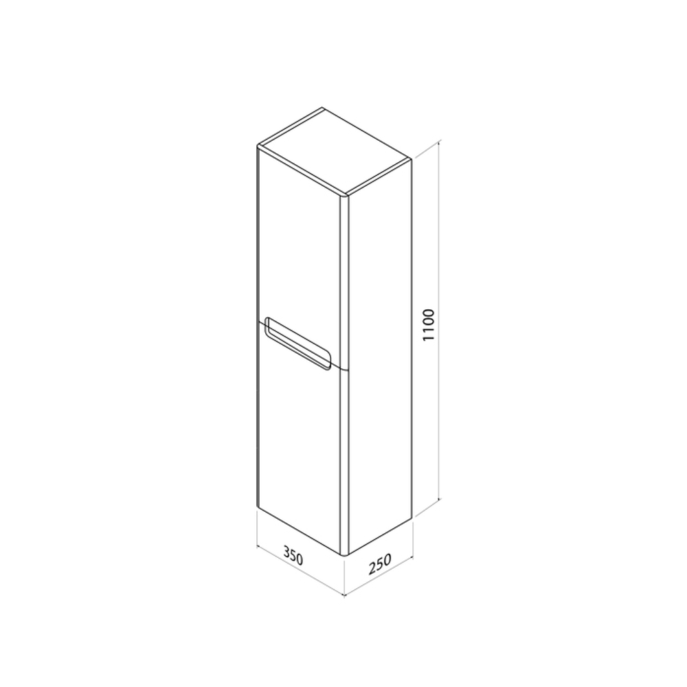 Пенал подвесной IDDIS Edifice, 35 см, белый, EDI35W0i97