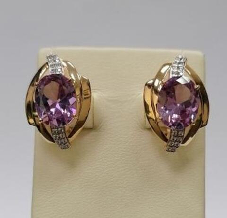 Серьги из золота с александритом