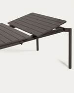 Раздвижной алюминиевый стол для улицы Zaltana с матовой черной отделкой 140 (200) x 90 см