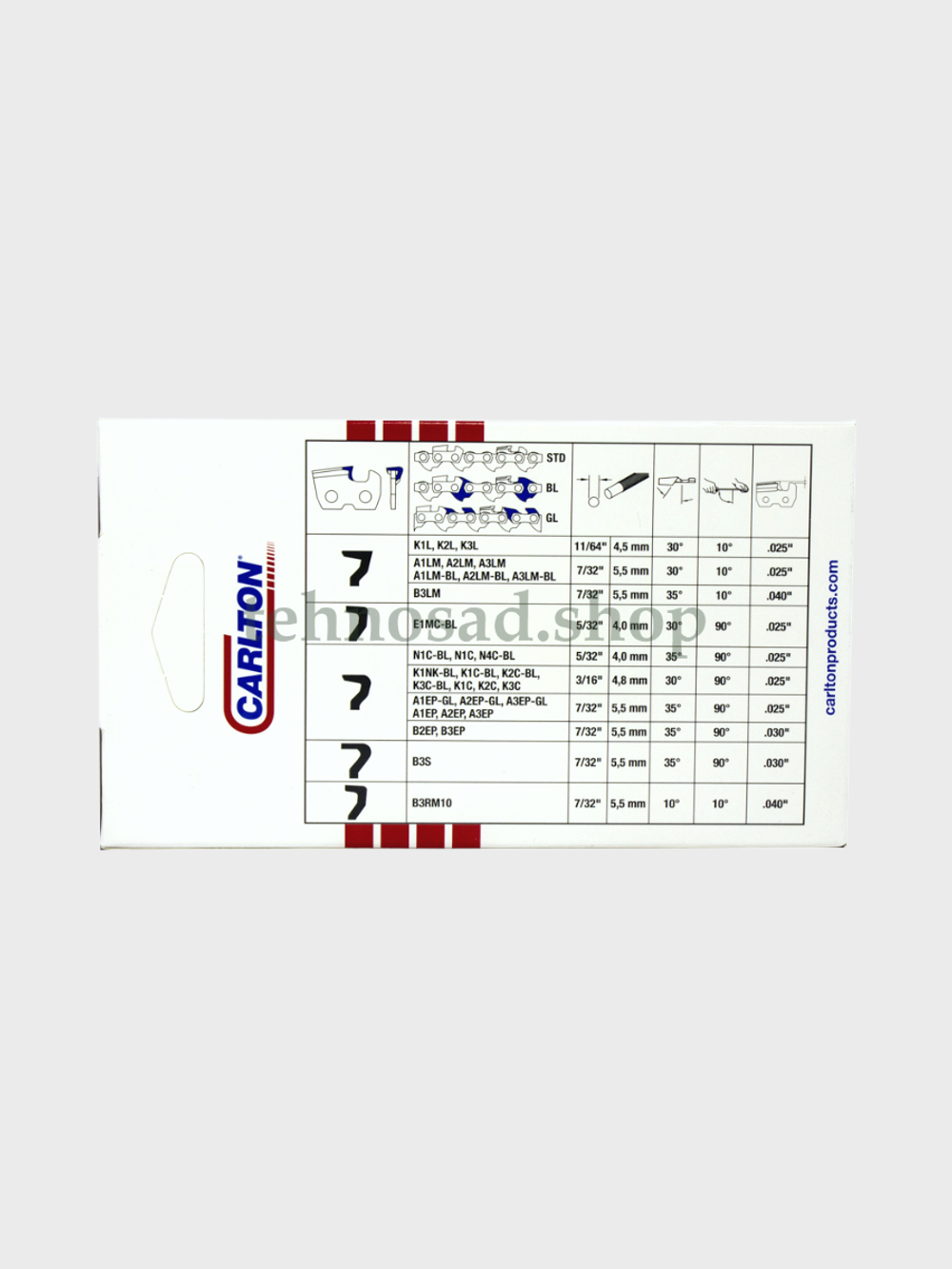 Цепь пильная Carlton N1C055E Low Profile Xtraguard Semi-Chisel, шаг 3/8" (0,375"), толщина 1,3 мм (0,050"), длина 55 зв.