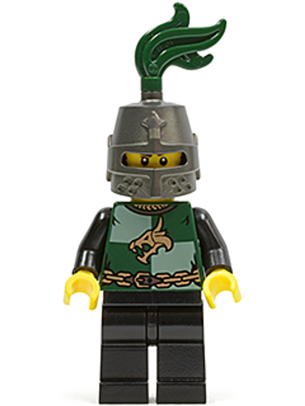 Минифигурка LEGO cas454 Рыцарь Зеленого дракона (другая голова и без пера)
