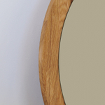 Зеркало настенное круглое Пиафорте 81х81 см с деревянной рамой / зеркало в прихожую из массива дикого дуба в стиле лофт