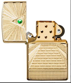 Зажигалка Zippo Armor с покрытием High Polish Brass, латунь/сталь, золотистая, 36x12x56 мм