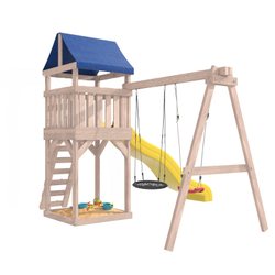 Детская площадка неокрашенная Сlassic с качелями лодочка и гнездом 60 см IgroWoods для улицы и дачи