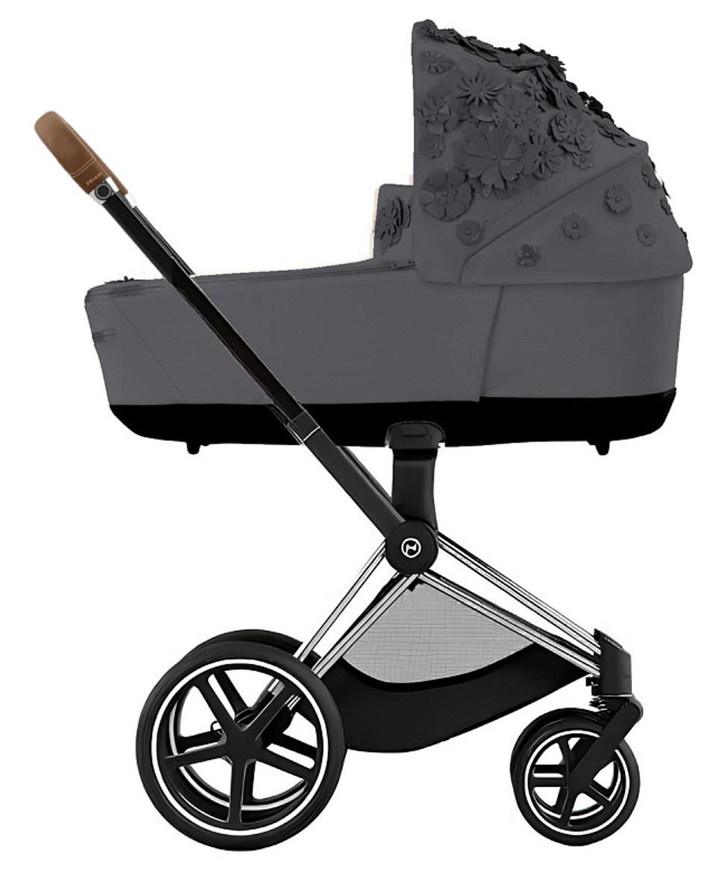 Коляска 2 в 1 Cybex Priam IV Chrome Brown Simply Flowers Dream Grey