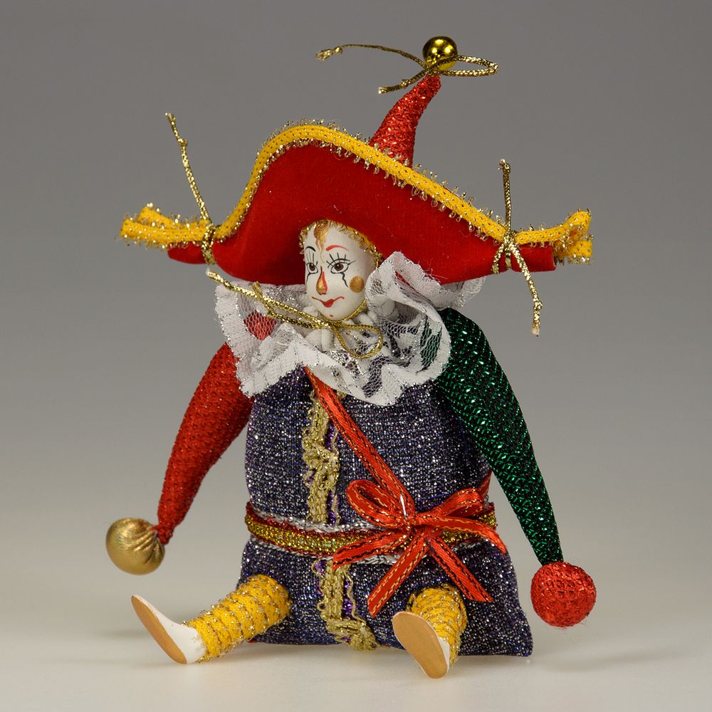 Елочная игрушка Клоун в большой шляпе