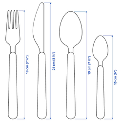 IKEA UPPHÖJD  (ИКЕА УППХÖЙД)  -  Набор столовых приборов, 16 предметов, бирюзовый