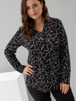 Блузка БЛ-22/черный-веточки
