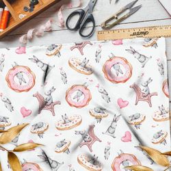 Ткань оксфорд 210 зайцы с надувными кругами