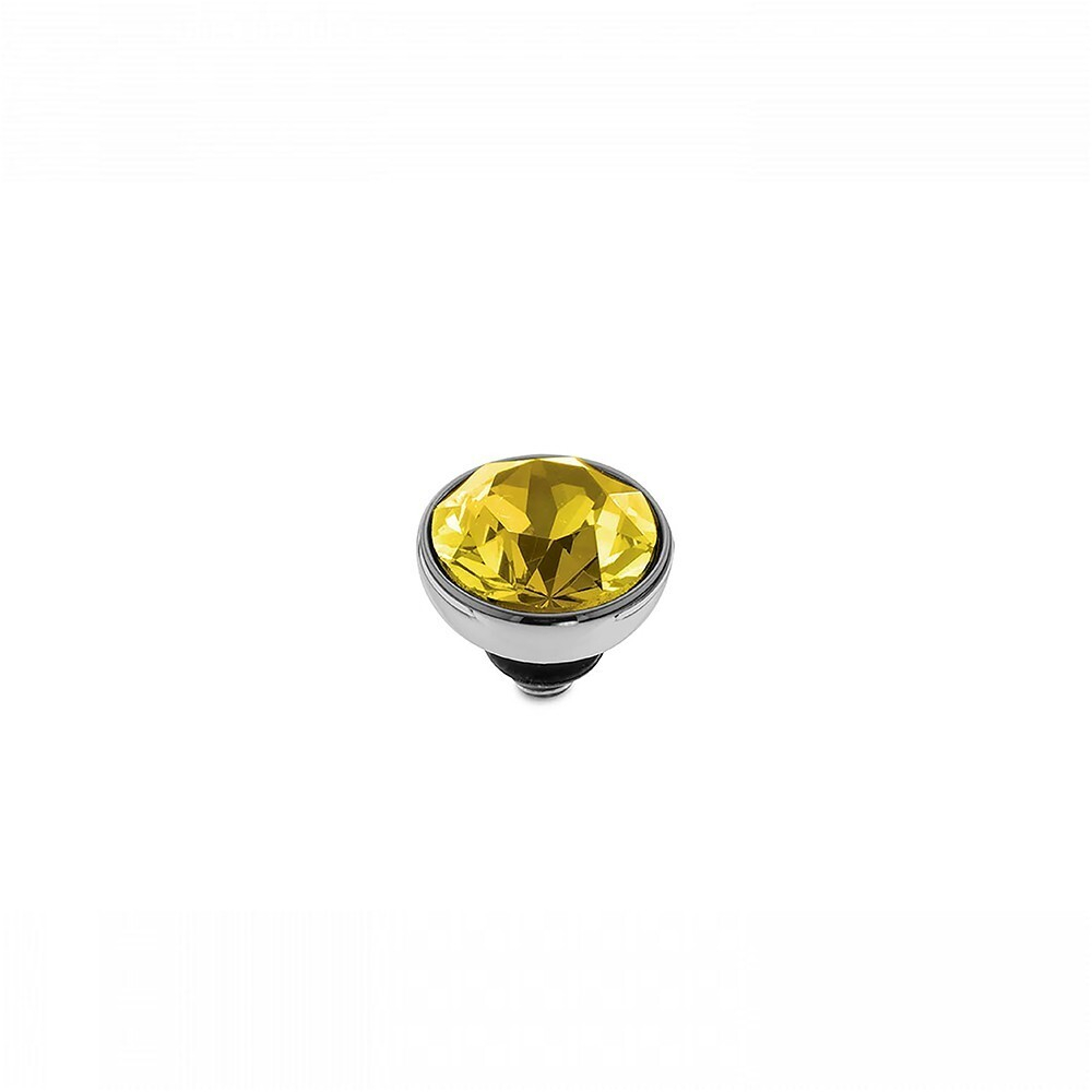 Шарм Qudo Bottone Light Topaz 8 мм 680184 BR/S цвет желтый, серебряный