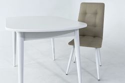 Стул Турин,темно-серый (экокожа) ноги белые