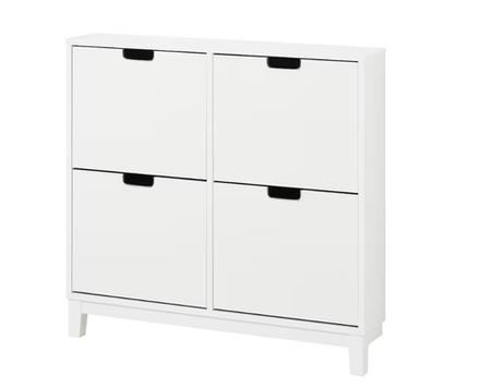 СТАЛЛ STALL Тумба для обуви 96x17x90 см, 4 отделения, белая