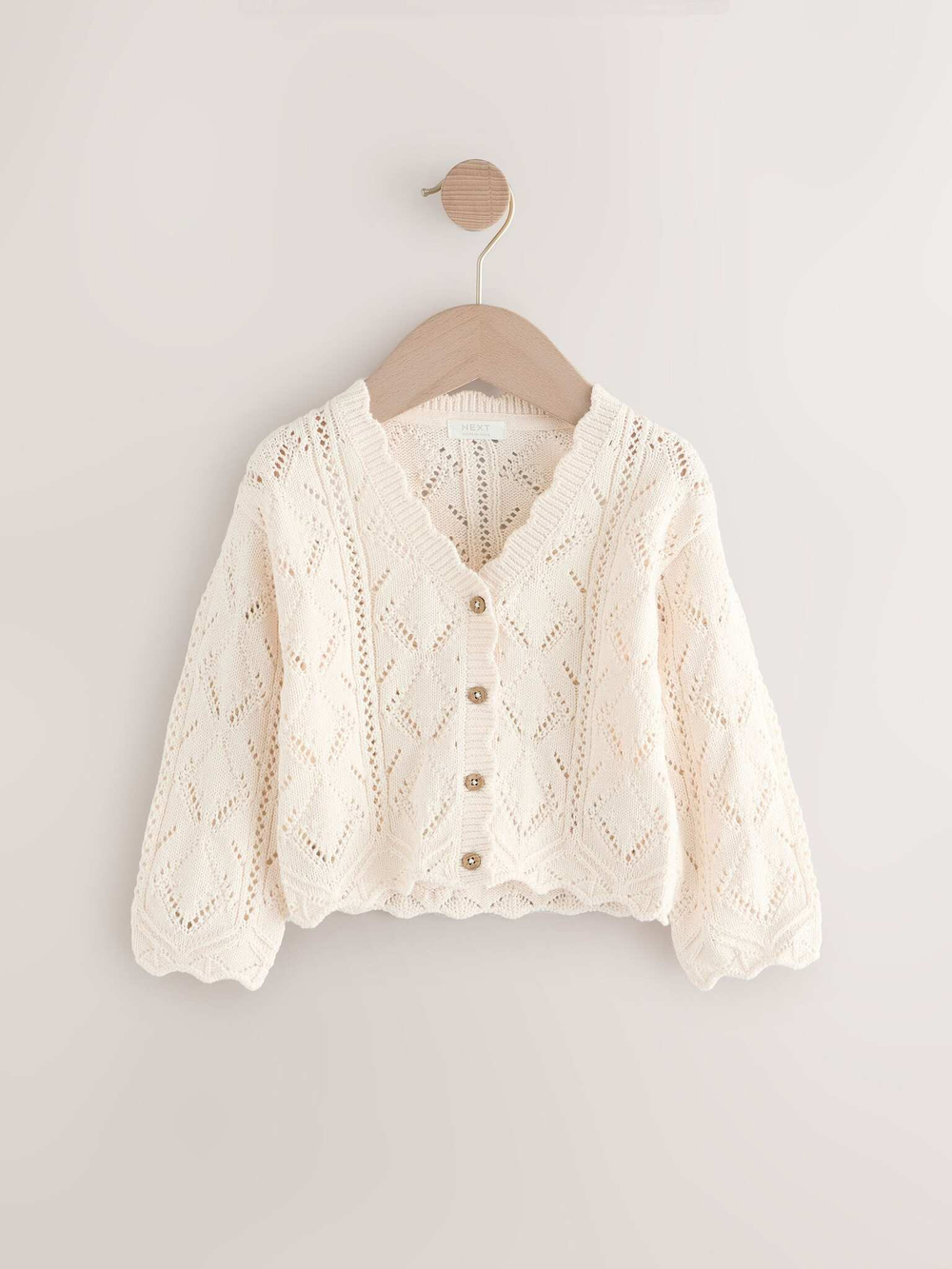 Кардиган вязаный для девочки Next E25-148, Кремовый