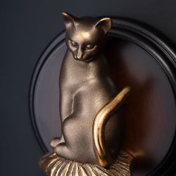 Настенный крючок Кошечка Бронза