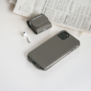 Чехол для iPhone 11 Pro Max из натуральной кожи теленка, серого цвета