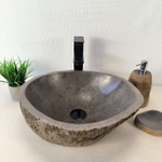 Раковина из речного камня RS-66019 45х38х15 из натурального камня
