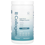 310 Nutrition, Collagen, пептиды коллагена типа 1 и 2, без вкусовых добавок, 309 г (10,9 унции)
