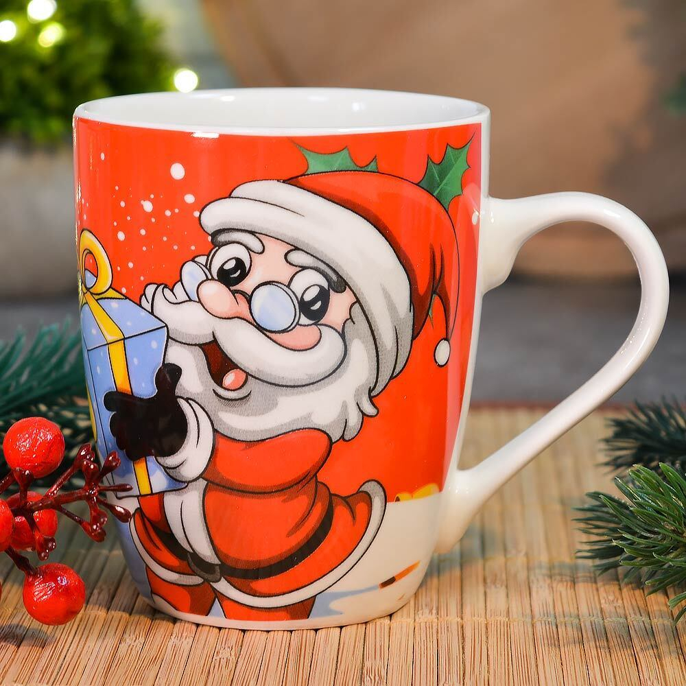 Кружка 350мл Новогодние чудеса, в подарочной коробке, микс рисунков